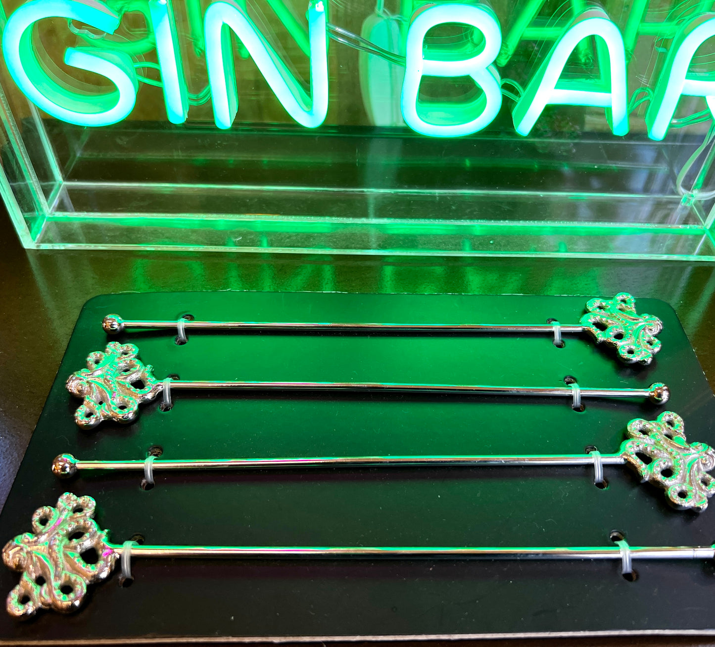 Set of 4 Nickel Octopus Drinks Stirrers