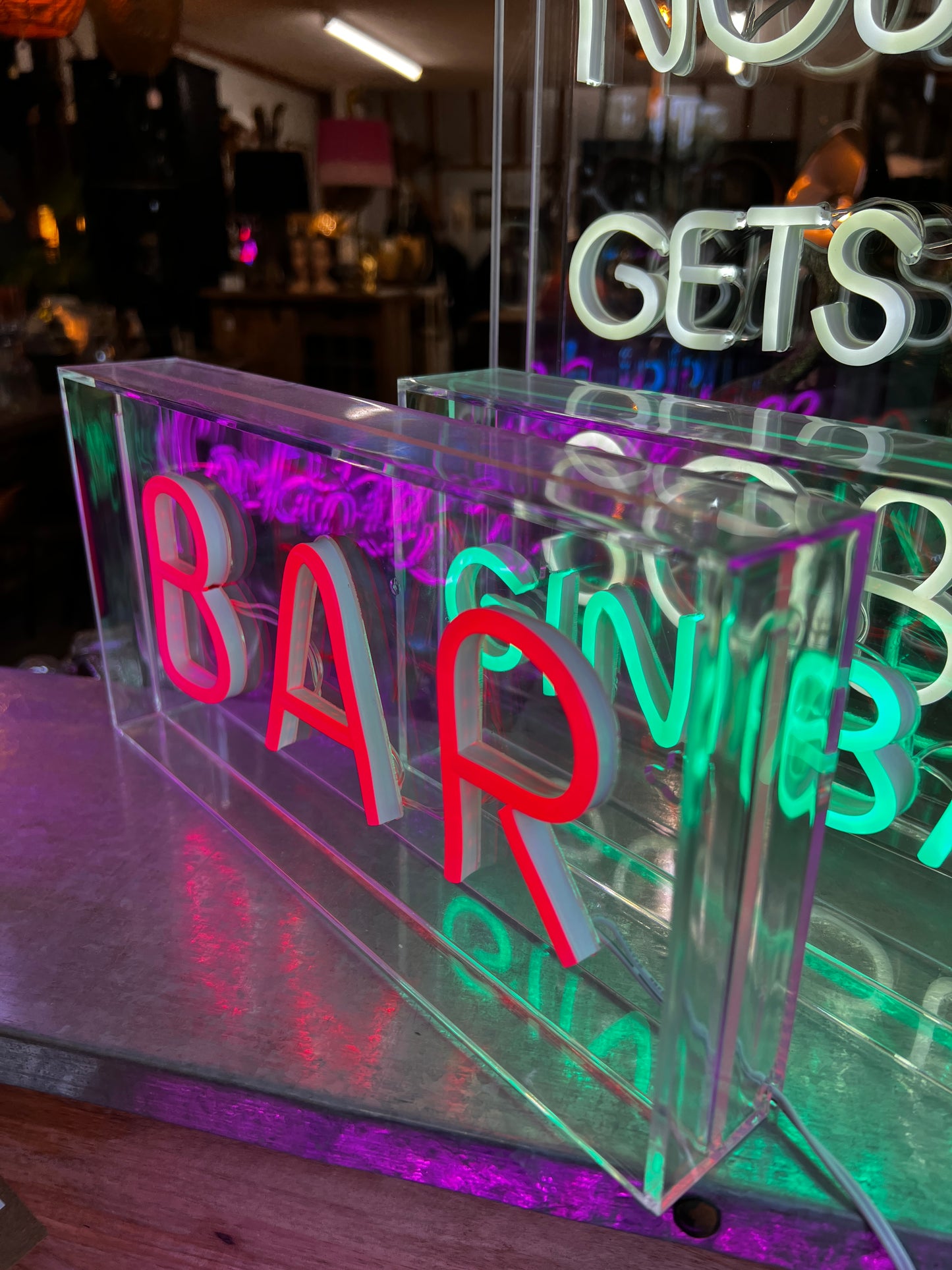 LED Neon Acrylic Light Box - Disco