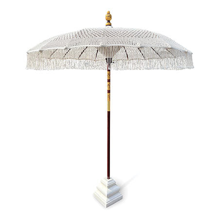 Bali White Macrame Sun Parasol