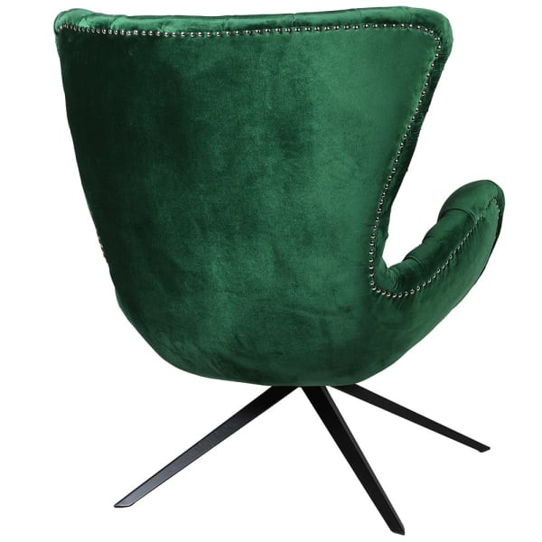 Curved Buttoned Velvet Chair