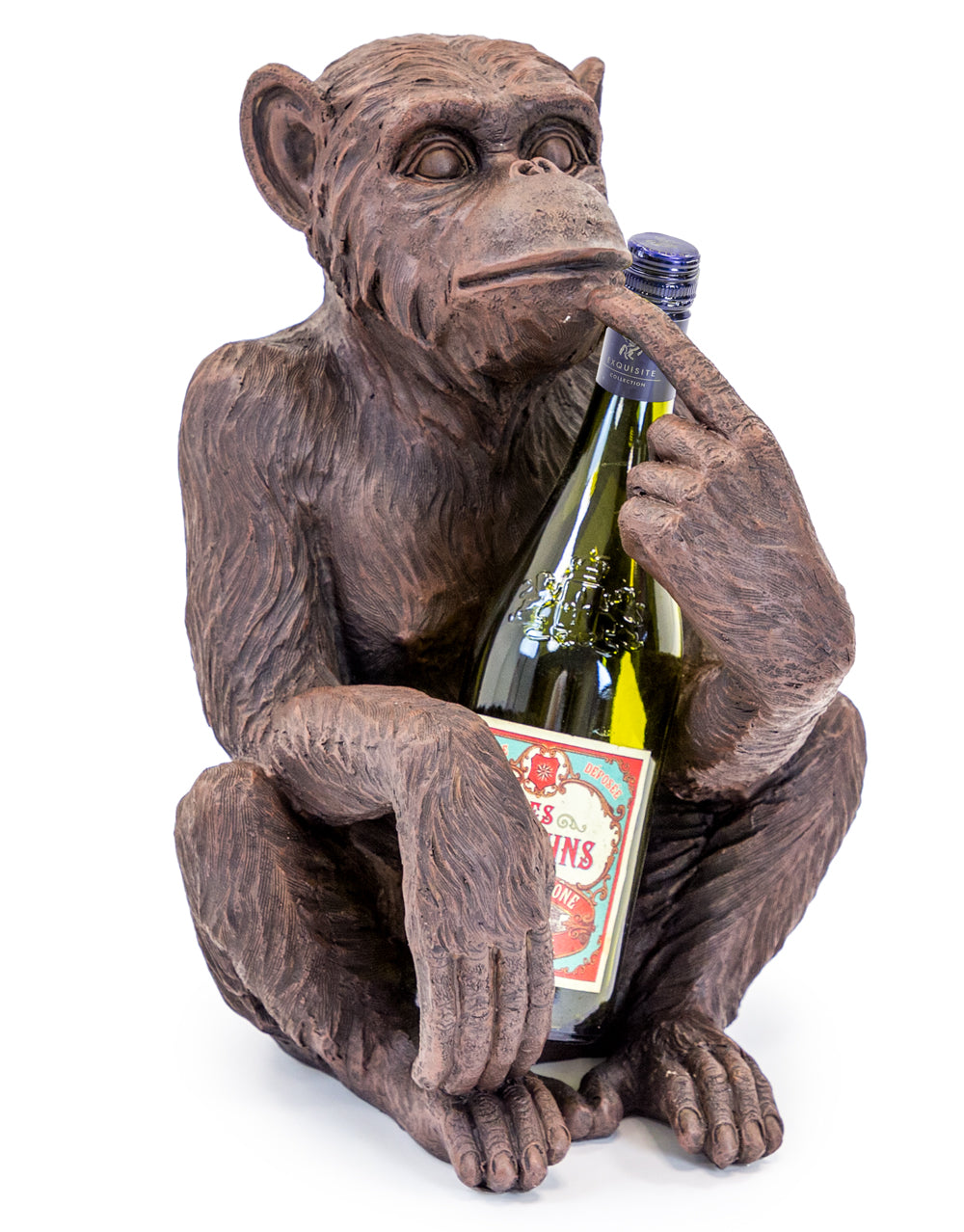Antiqued Bronze Sitting Monkey Figure/Bottle Holder