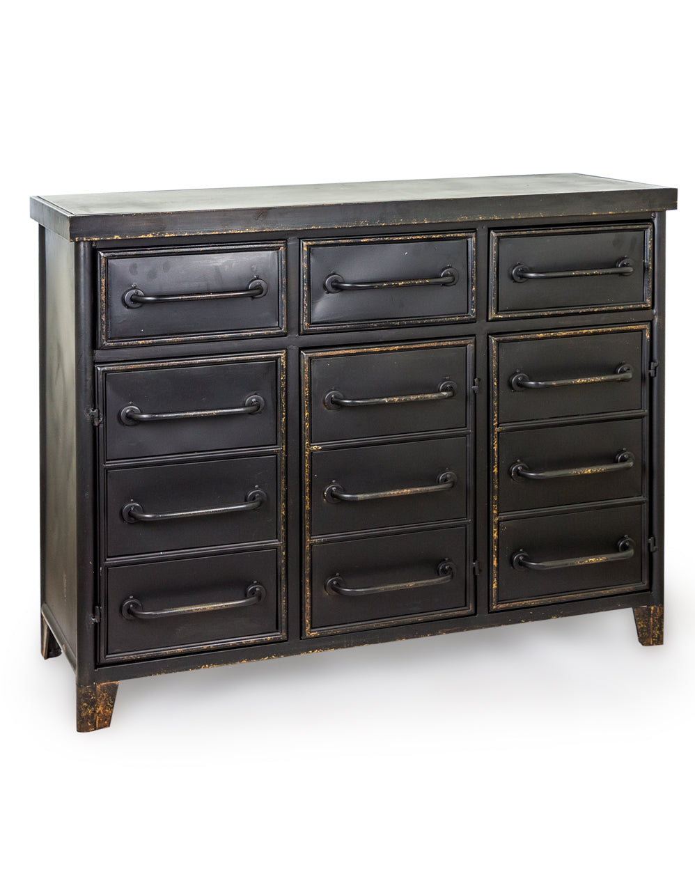 Black Metal "Verne" Drawer Cabinet