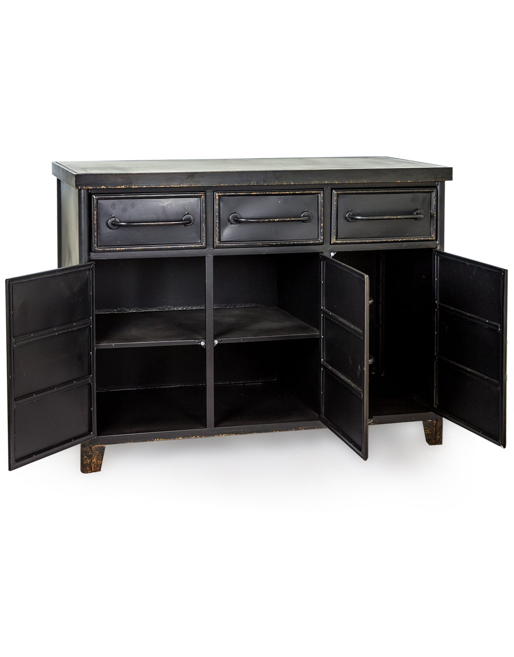 Black Metal "Verne" Drawer Cabinet