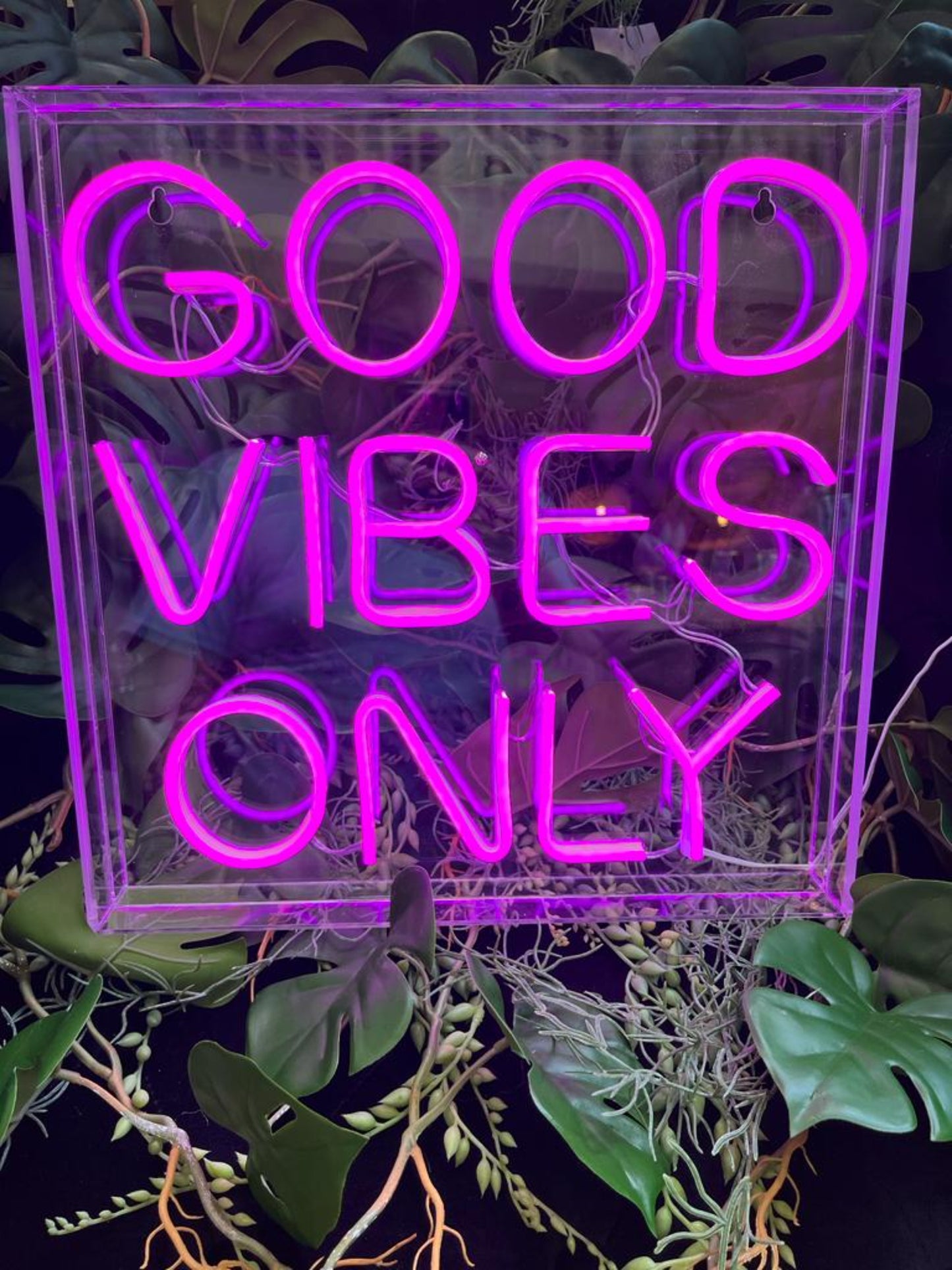 LED Neon Acrylic Light Box - Good Vibes Only