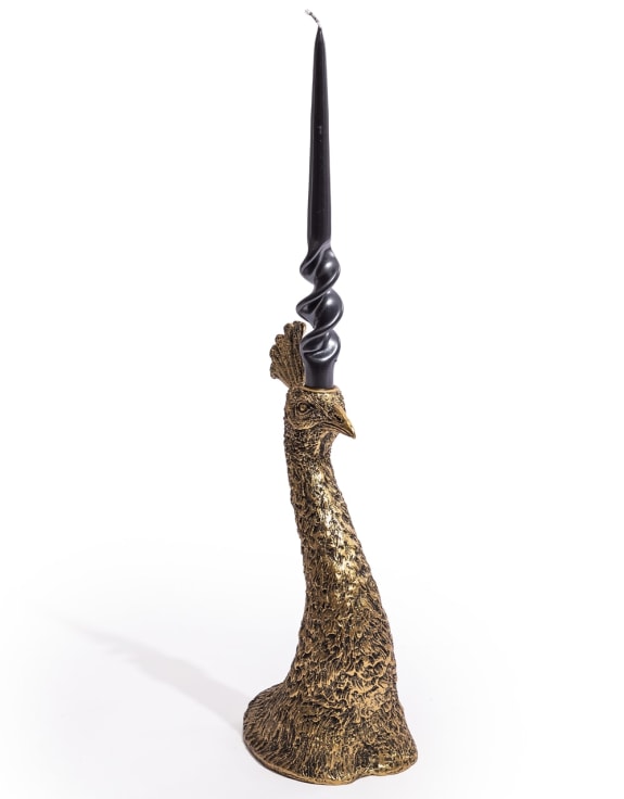 Gold Peacock Candle Holder