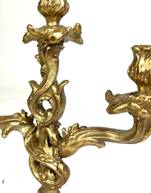 Gold Antiqued Finish Candelabra