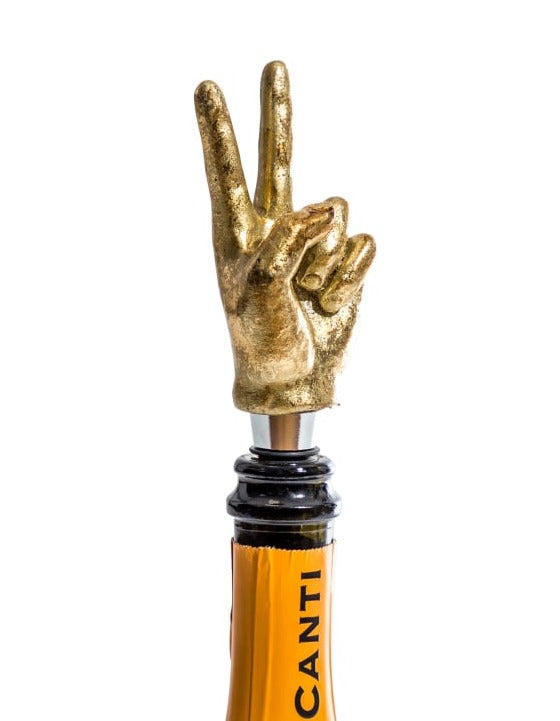 Gold Peace Bottle Stopper