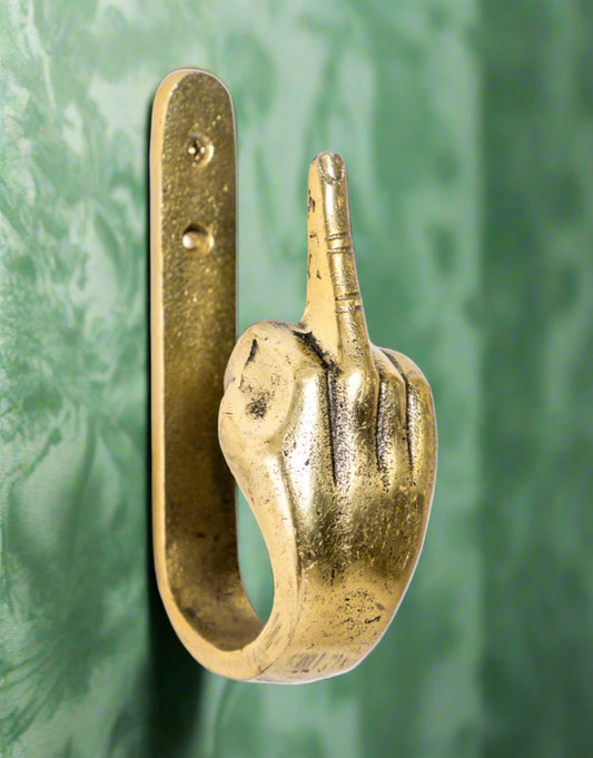 Antique Gold Middle Finger Hand Coat Hook