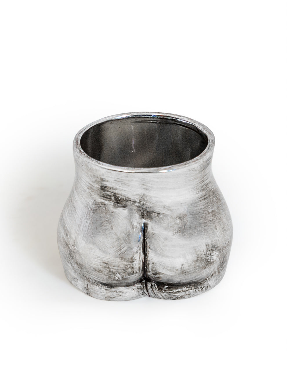 Antique Silver Small Booty Flower Pot/Storage Jar