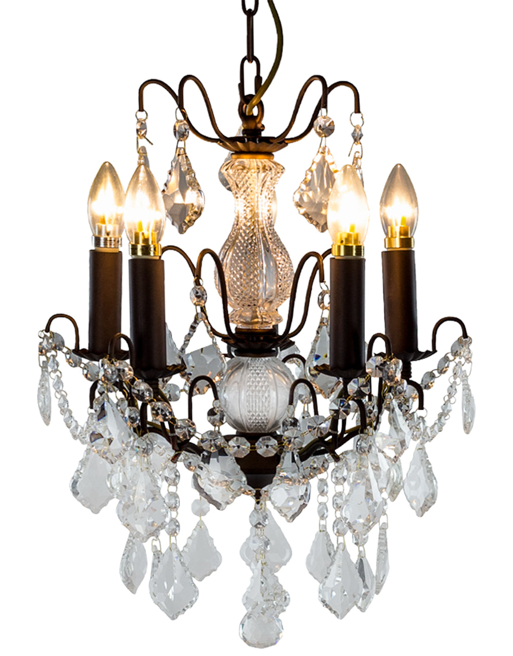 Antiqued Bronze 5 Branch French Chandelier