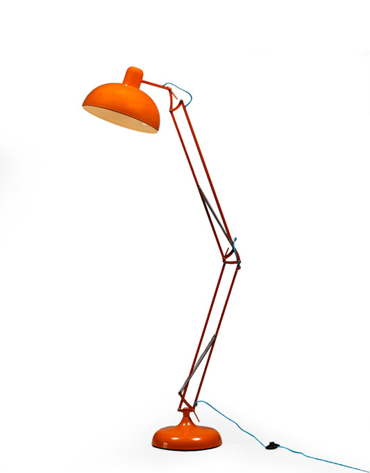 Orange Extra Large Classic Desk Style Floor Lamp