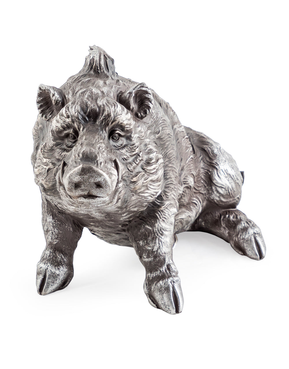 Bronze Effect Sitting Wild Boar Figure