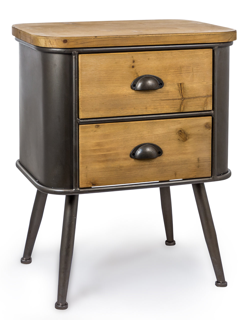 Shoreditch Metal and Wood 2 Drawer Cabinet - Pre Order, Due October