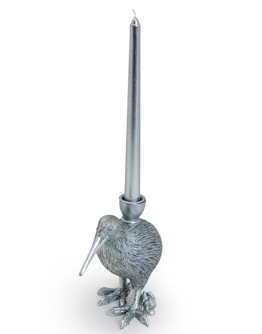 Silver Kiwi Bird Candle Holder
