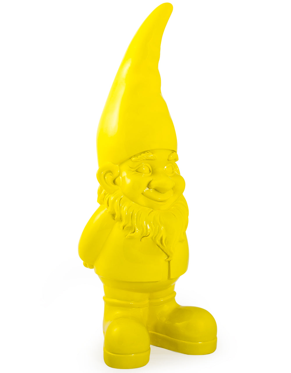 Giant Bright Yellow Standing Gnome Figure