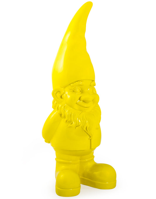 Giant Bright Yellow Standing Gnome Figure