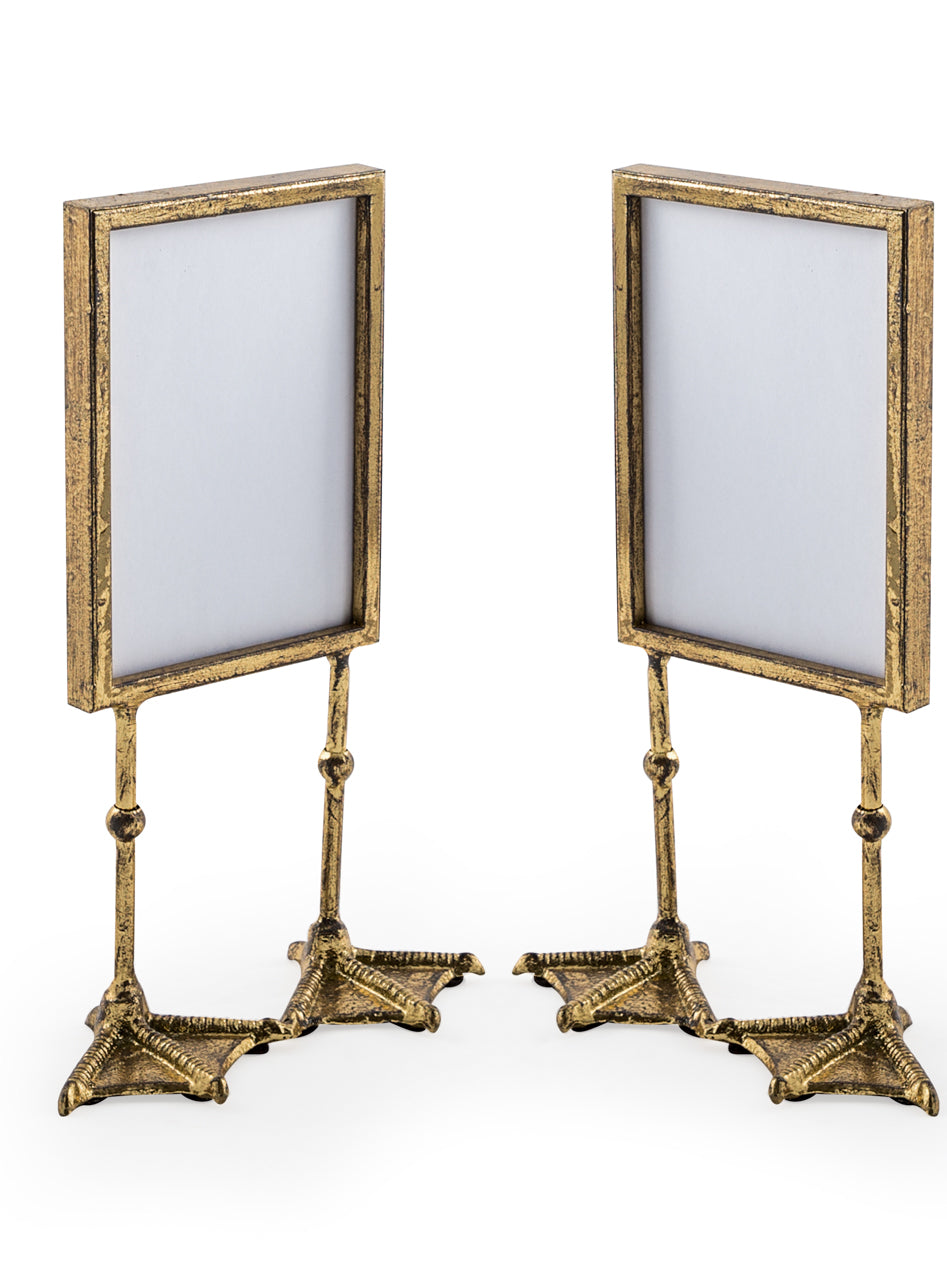 Pair of Antique Gold 5x7" Duck Feet Portrait Photo Frames