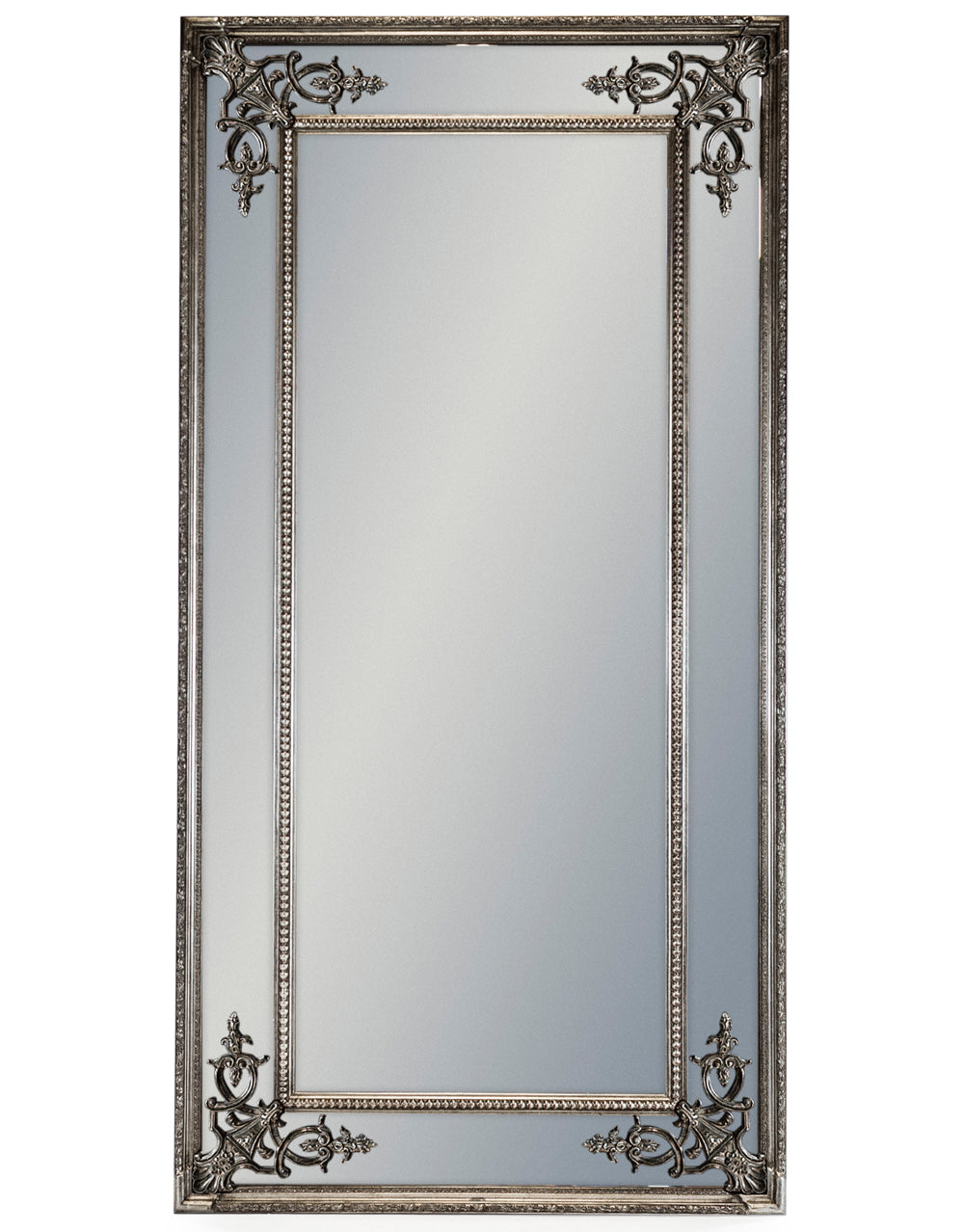 Tall Silver French Mirror without Crest
