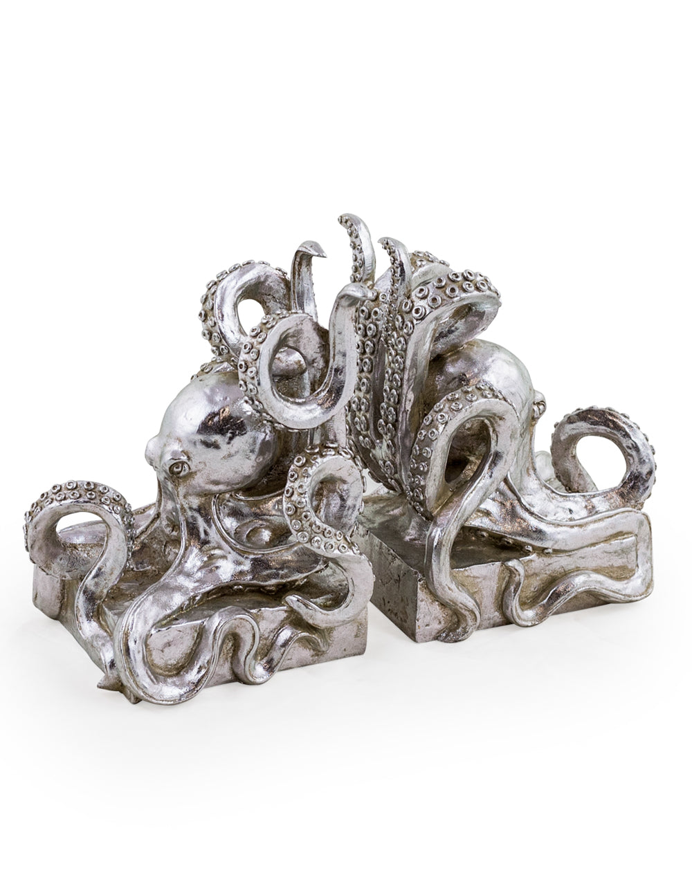 Silver Octopus Pair of Bookends