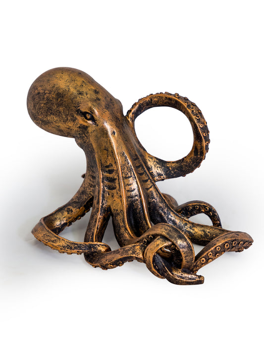 Antique Bronze Octopus Wine Bottle Holder