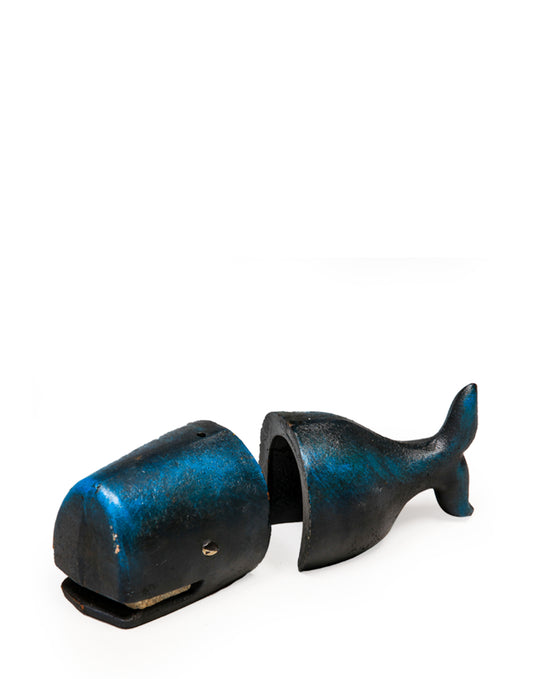 Cast Iron Antiqued Pair of Whale Bookends
