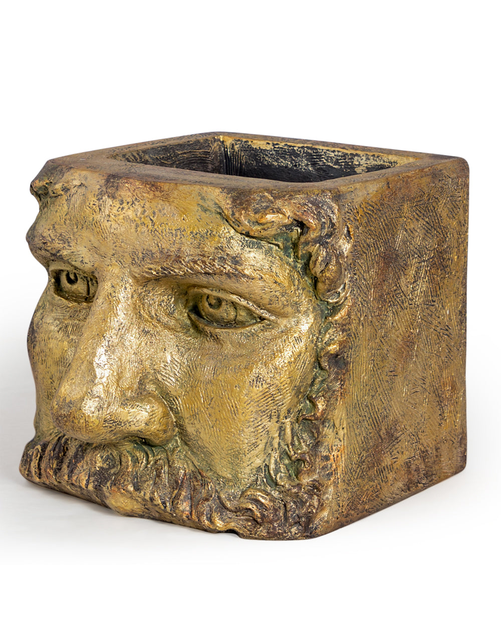 Large Antiqued Gold Classical Face Planter