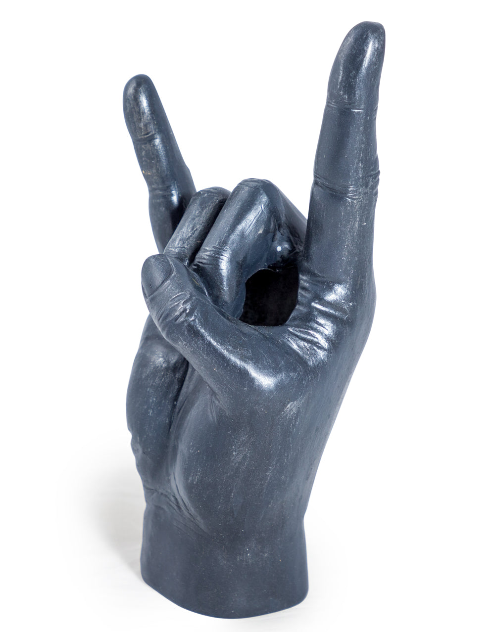 Large Black "Rock On!" Hand Ornament/Vase