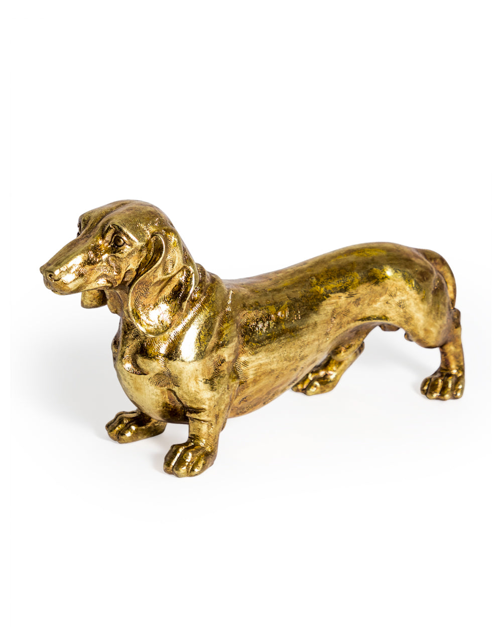 Antique Gold Dachshund Figure