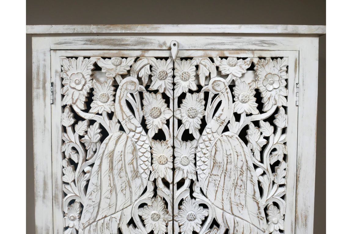 Carved Peacock Cabinet