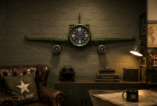Aeroplane Wall Clock Green