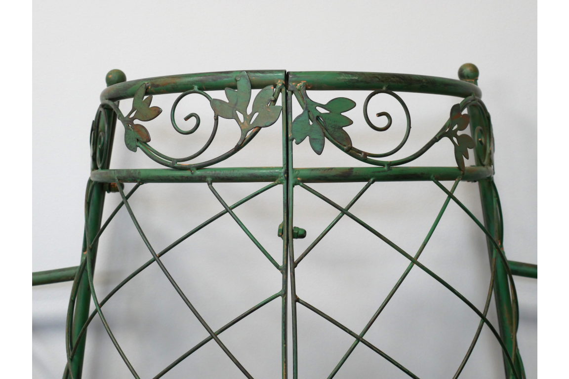 Outdoor 1/2 Round Bench For Tree Trunk - Green