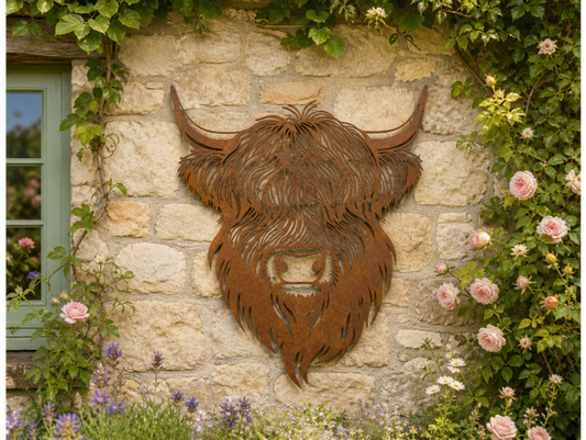Highland Cow Wall Rusty Plaque