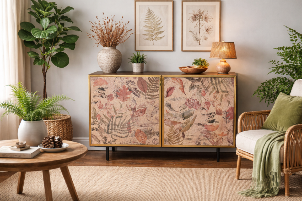 Sideboard Cabinet - Leaf Design 2 Door