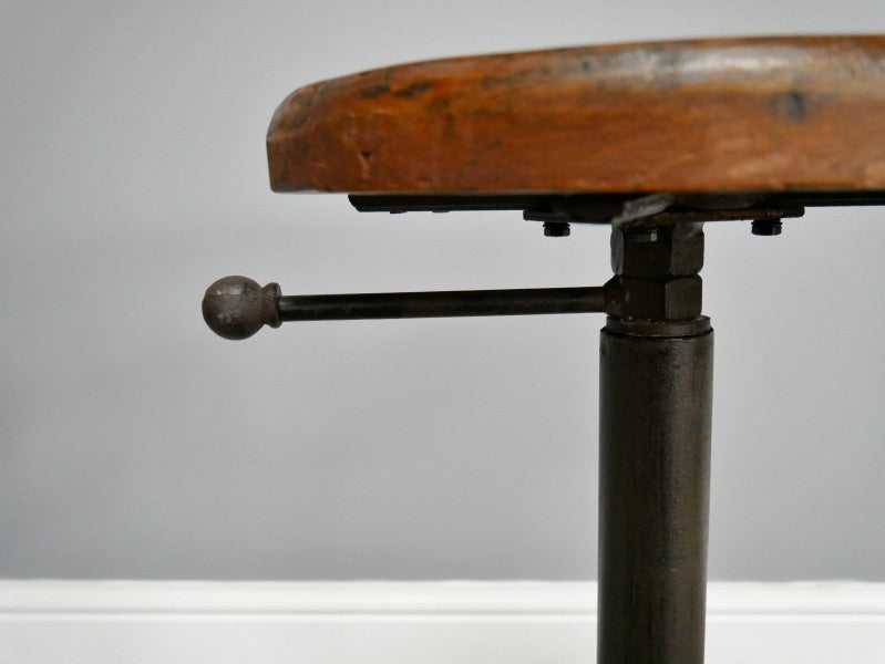 Metal Stool With Wooden Top