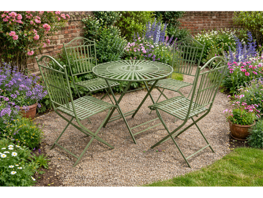Outdoor Antique Green 4 Seater Bistro Set - Back In Stock