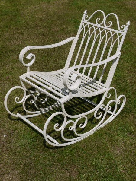 Outdoor Antique Cream Rocking Chair