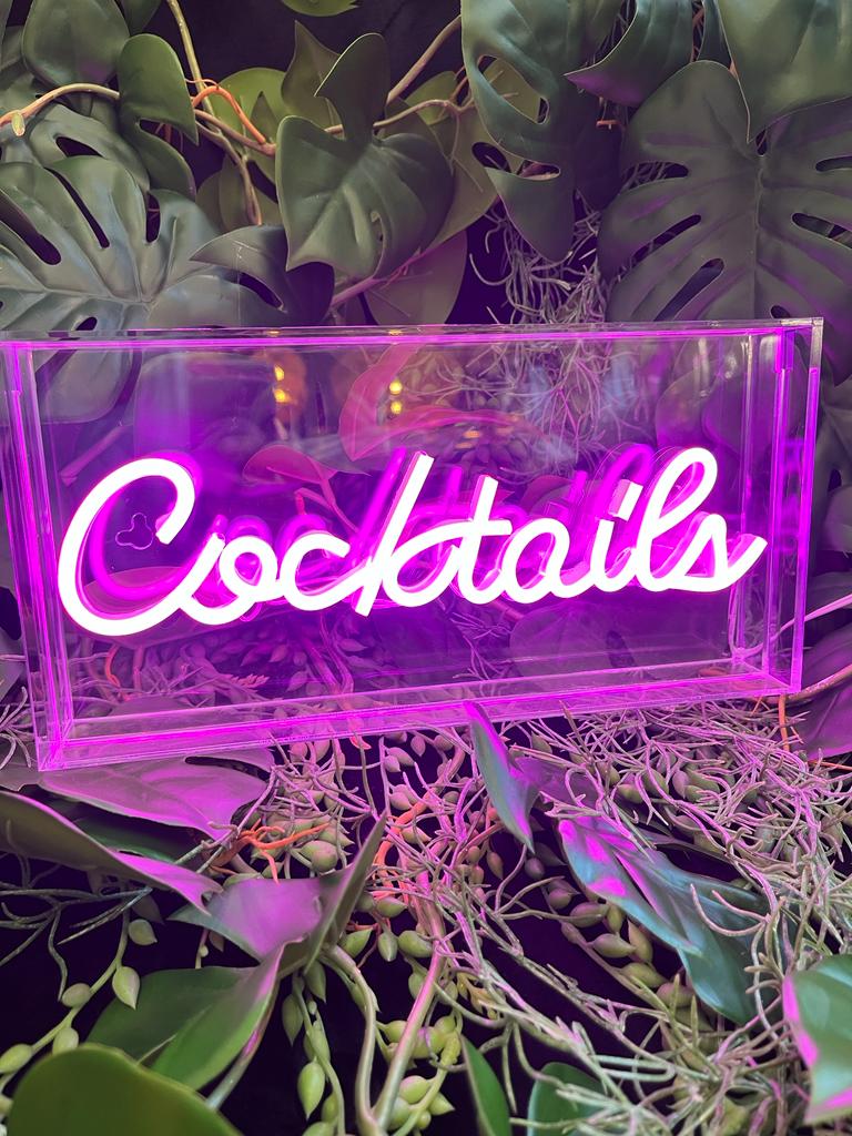 LED Neon Acrylic Light Box - Cocktails