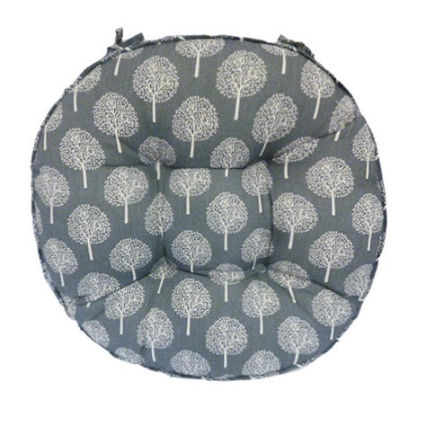 Seat Pad For Garden Chairs - Tree Blue Round