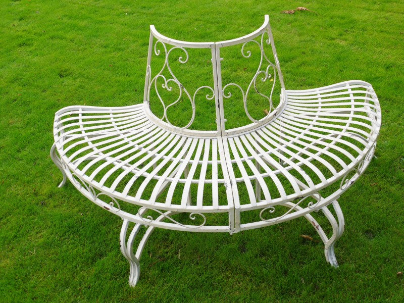 Outdoor 1/2 Round Bench For Tree Trunk