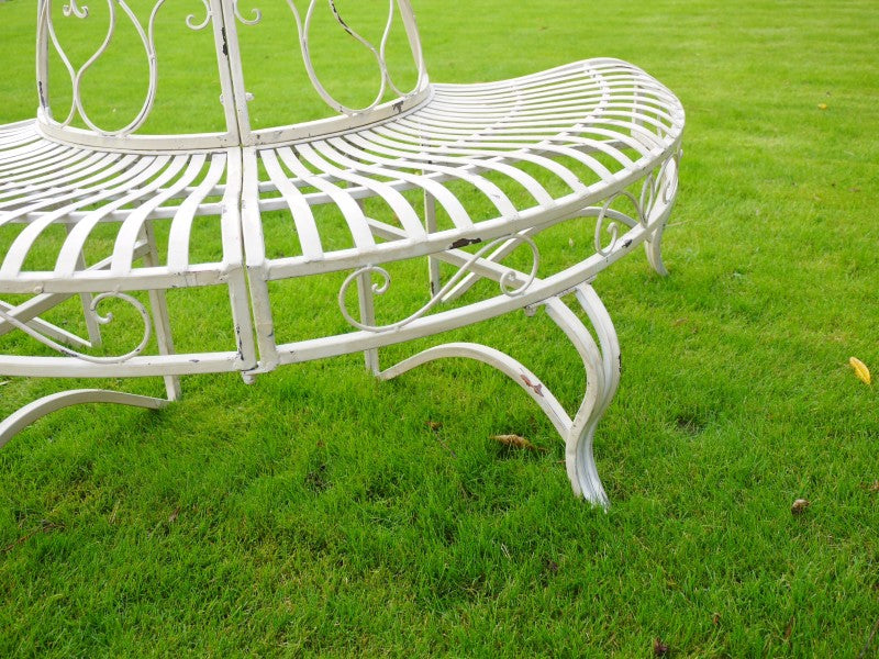 Outdoor 1/2 Round Bench For Tree Trunk