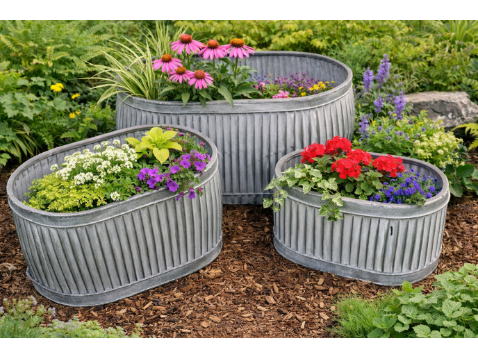 Set of 3 Oval Planters
