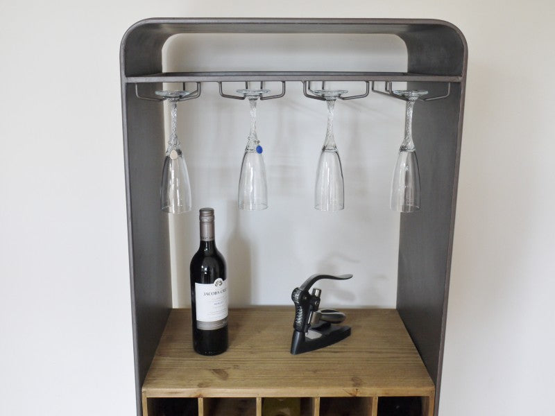 Retro Industrial Wine Cabinet Tall