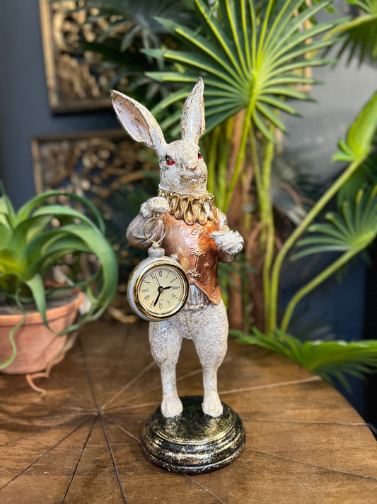 The White Rabbit Standing Clock Figure - Gold