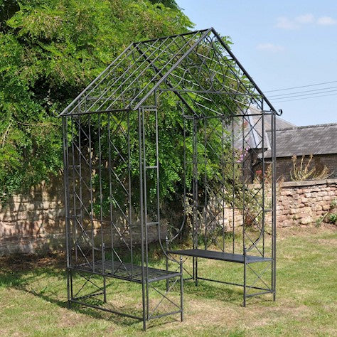 Outdoor Metal Bench Arbour