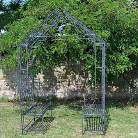 Outdoor Metal Bench Arbour
