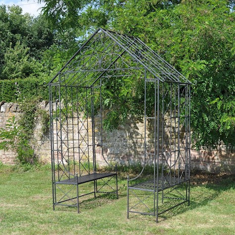 Outdoor Metal Bench Arbour