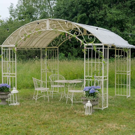 Outdoor Metal Garden Gazebo Cream