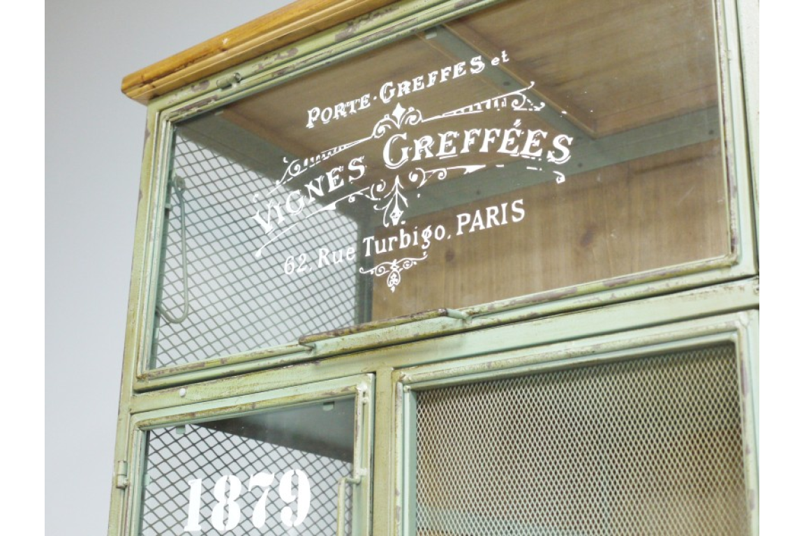 Tall Metal Green Cabinet multi Drawer