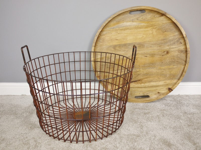Basket With Wood Lid