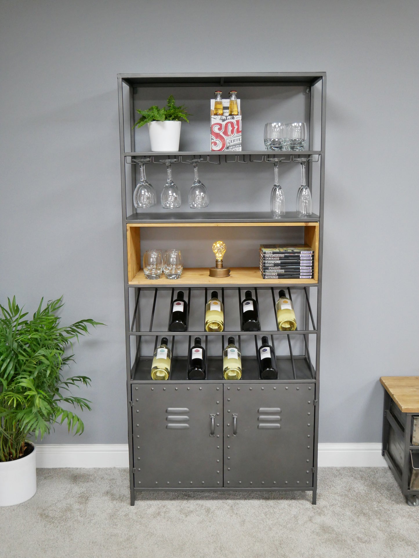 Retro Industrial Wine Cabinet